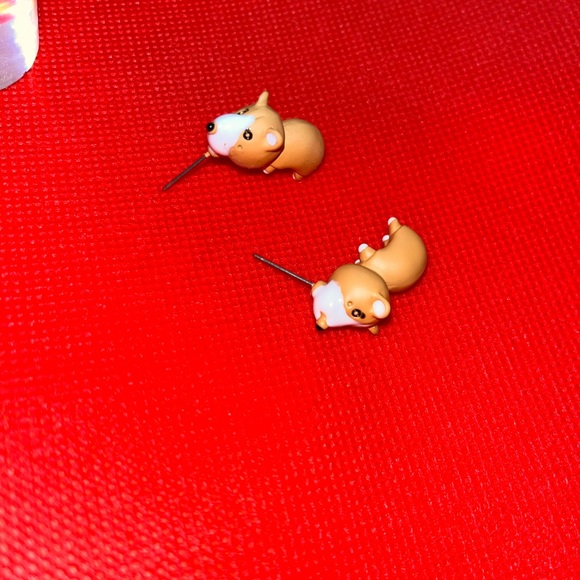 Handmade dog Polymer Clay Animal Stud Earrings 3D Cartoon - Picture 2 of 4